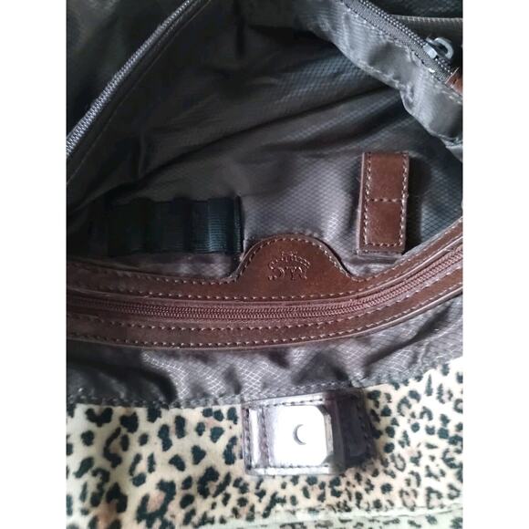 MC Designs By Marjorie Leopard Velvet Brown Braided Rhinestone Handbag Purse - Picture 12 of 15